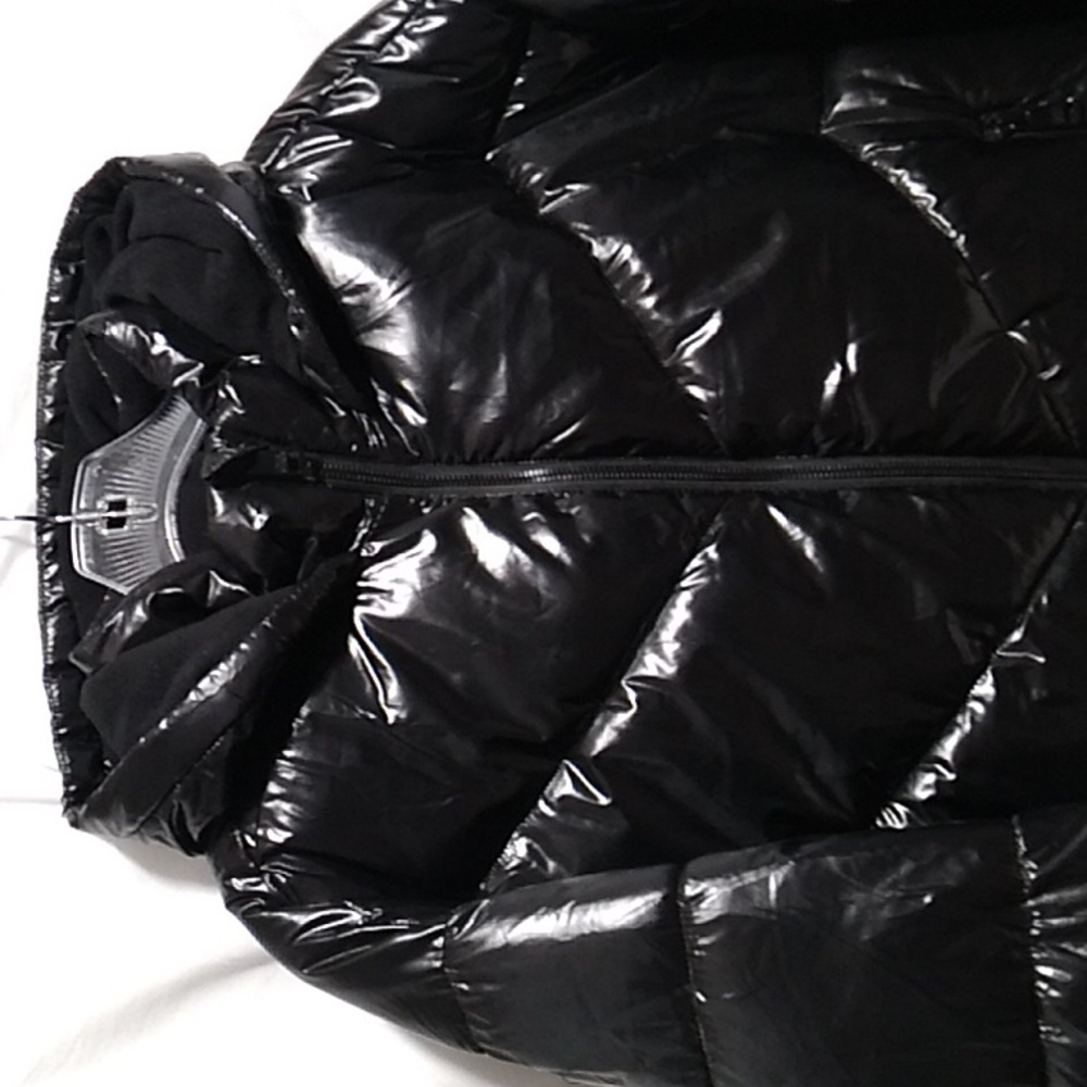 NWOT Love & Sports Shiny Puffer Coat W Hood Sz.Lg 12-14 - Picture 2 of 13